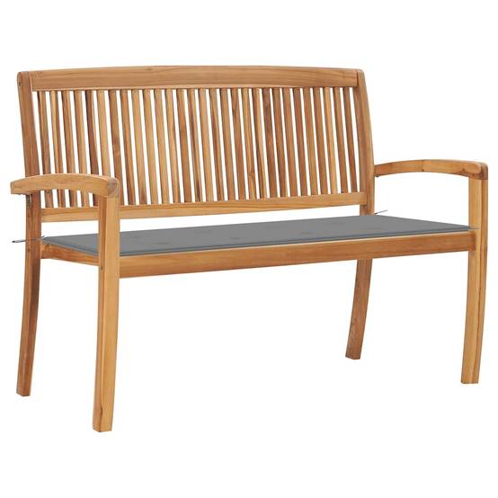 PANGIVO - Banc de jardin bois de teck naturel et gris 128.5 x 57.5 x 90 cm - PANGIVO - Image 1