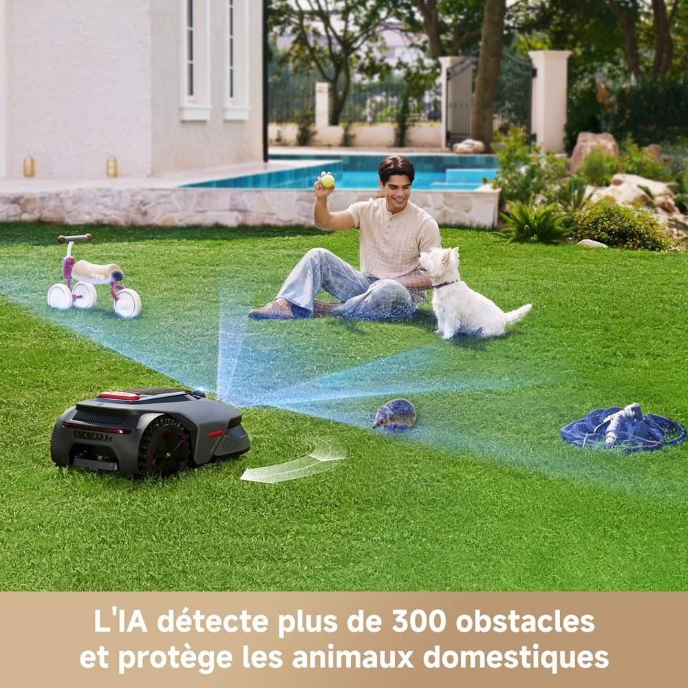 MOVA LiDAX Ultra 800 Robot Tondeuse – LiDAR 3D IA, Cartographie Auto, Coupe Bordures, 500–800 m² - Image 4