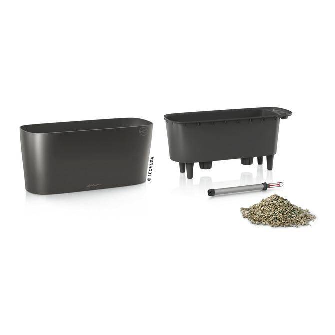 Lechuza - Pot de table Delta 20 - kit complet, anthracite métallisé 40 cm Lechuza - Imagen 2