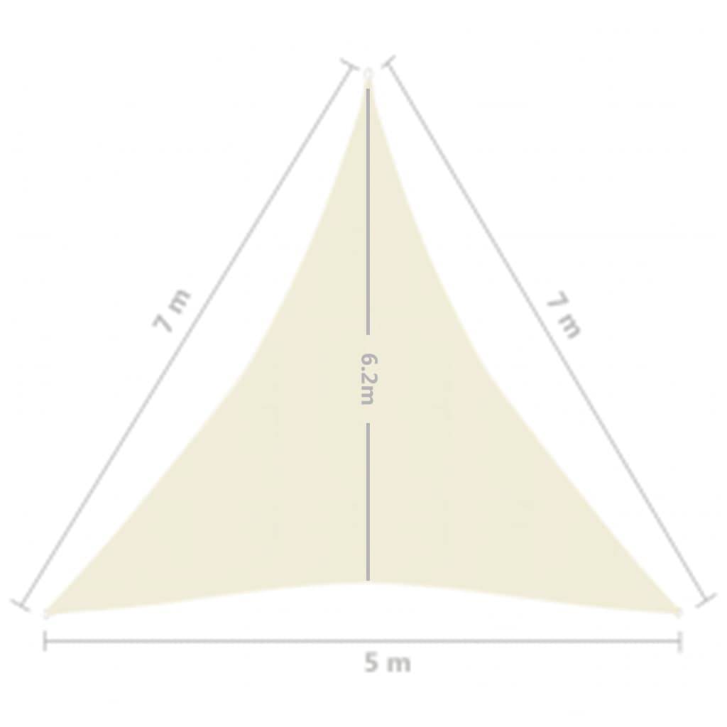Helloshop26 - Voile d'ombrage 160 g/m² PEHD 5 x 7 x 7 m crème - Imagen 6