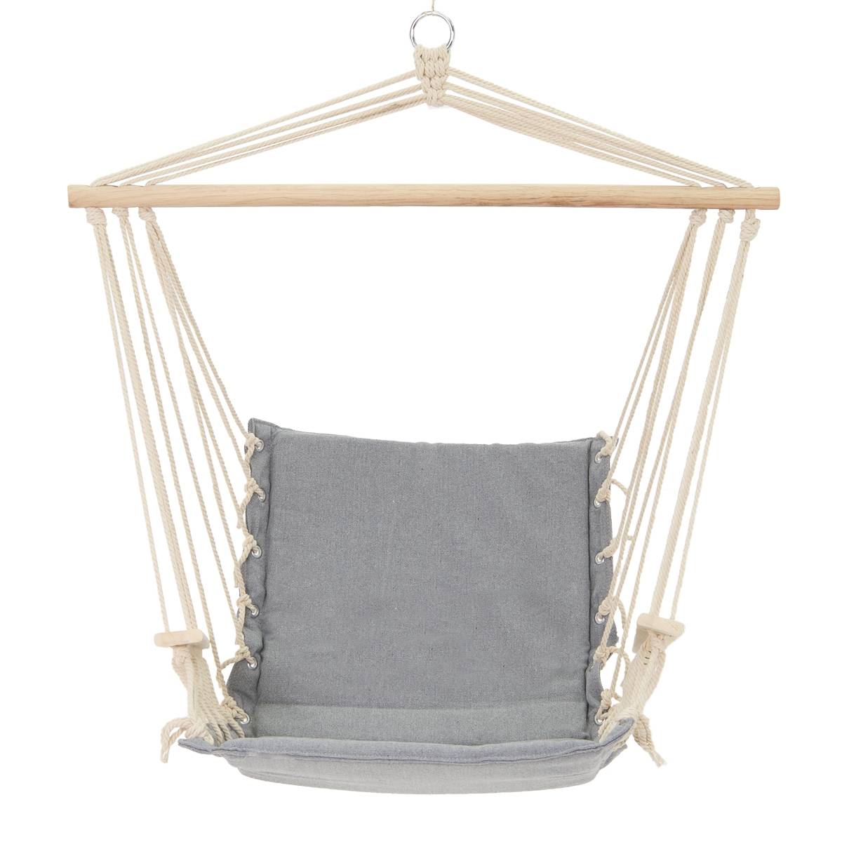 Ecd-Germany - Chaise suspendue fauteuil hamac balançoire gris max.120 kg avec support en métal - Imagen 2