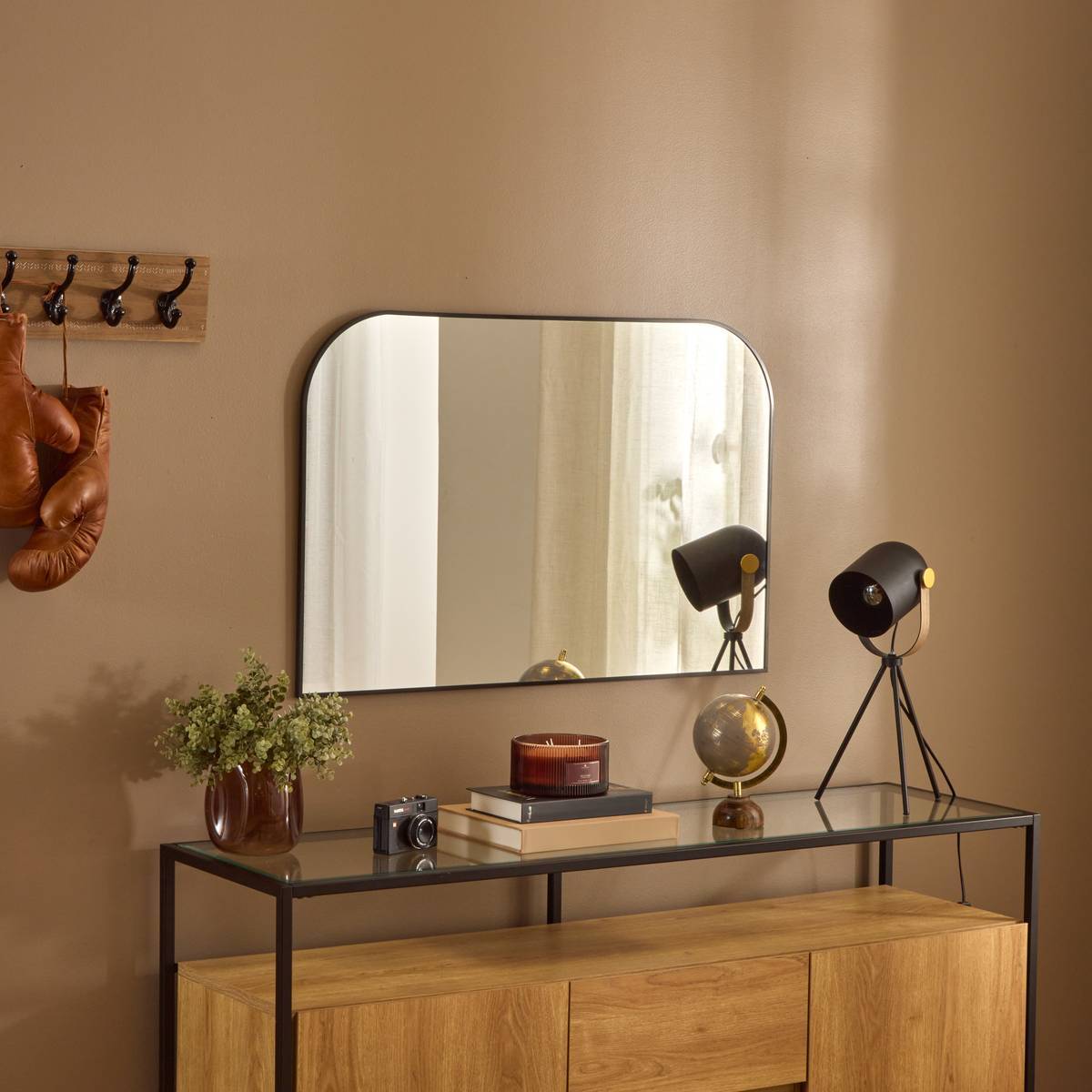 Atmosphera - Miroir Alice rectangulaire 60x90cm noir - Atmosphera Créateur d'intérieur - Image 1