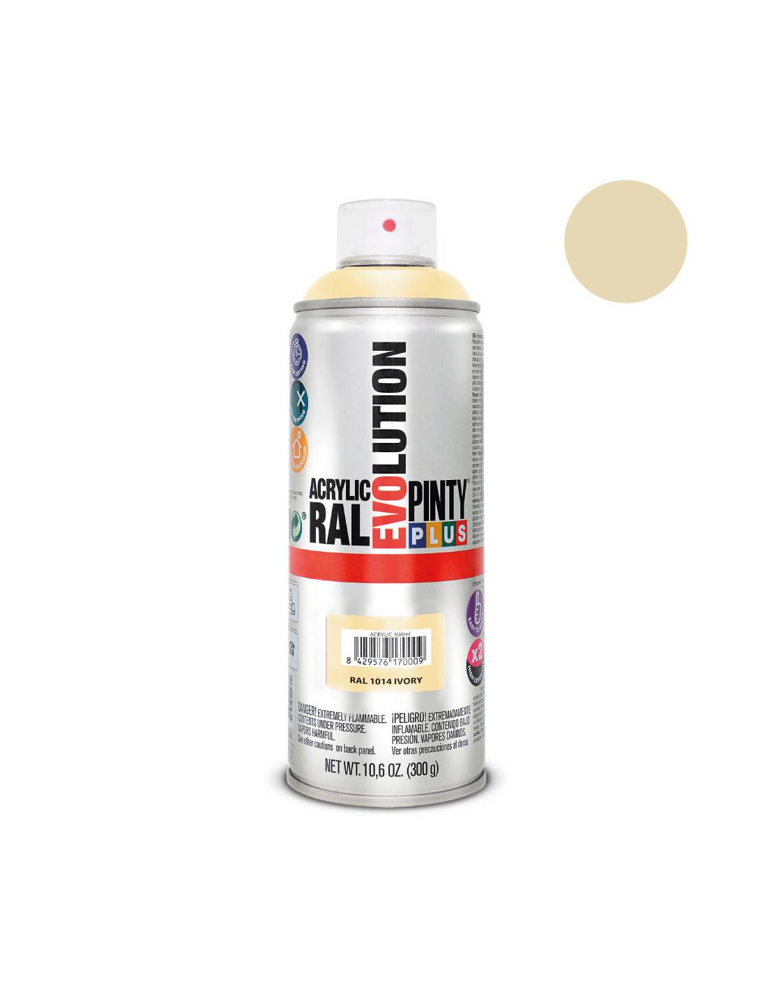 Peinture En Aérosol Pintyplus Evolution 520cc Ral 1014 Ivoire - Image 1
