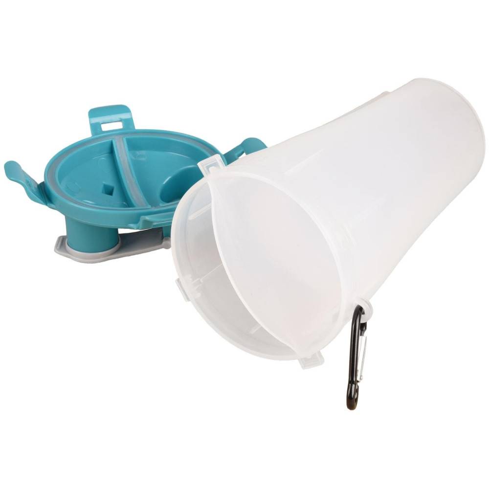 Gourde de voyage 2 en 1 TRINKA pour l'eau et la nourriture 2 x 400 ml. pour chien. - Imagen 6