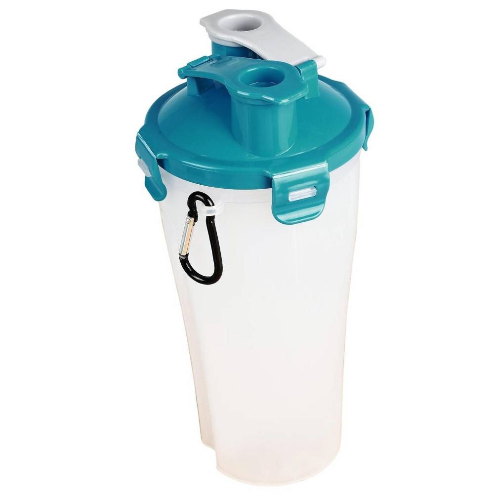 Gourde de voyage 2 en 1 TRINKA pour l'eau et la nourriture 2 x 400 ml. pour chien. - Imagen 4