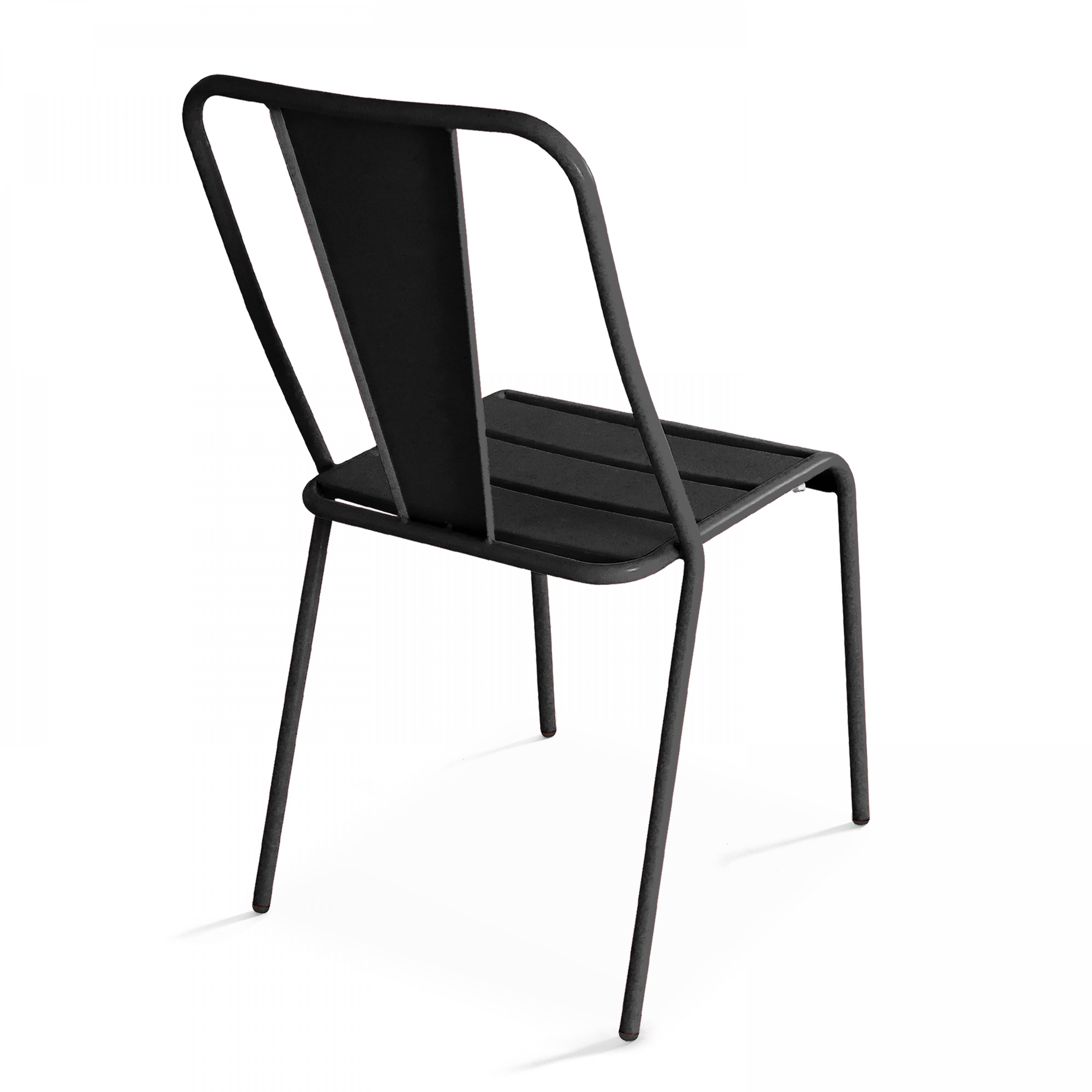 Oviala - Ensemble table de jardin carrée et 2 chaises bistrot gris Palavas - Oviala - Imagen 6