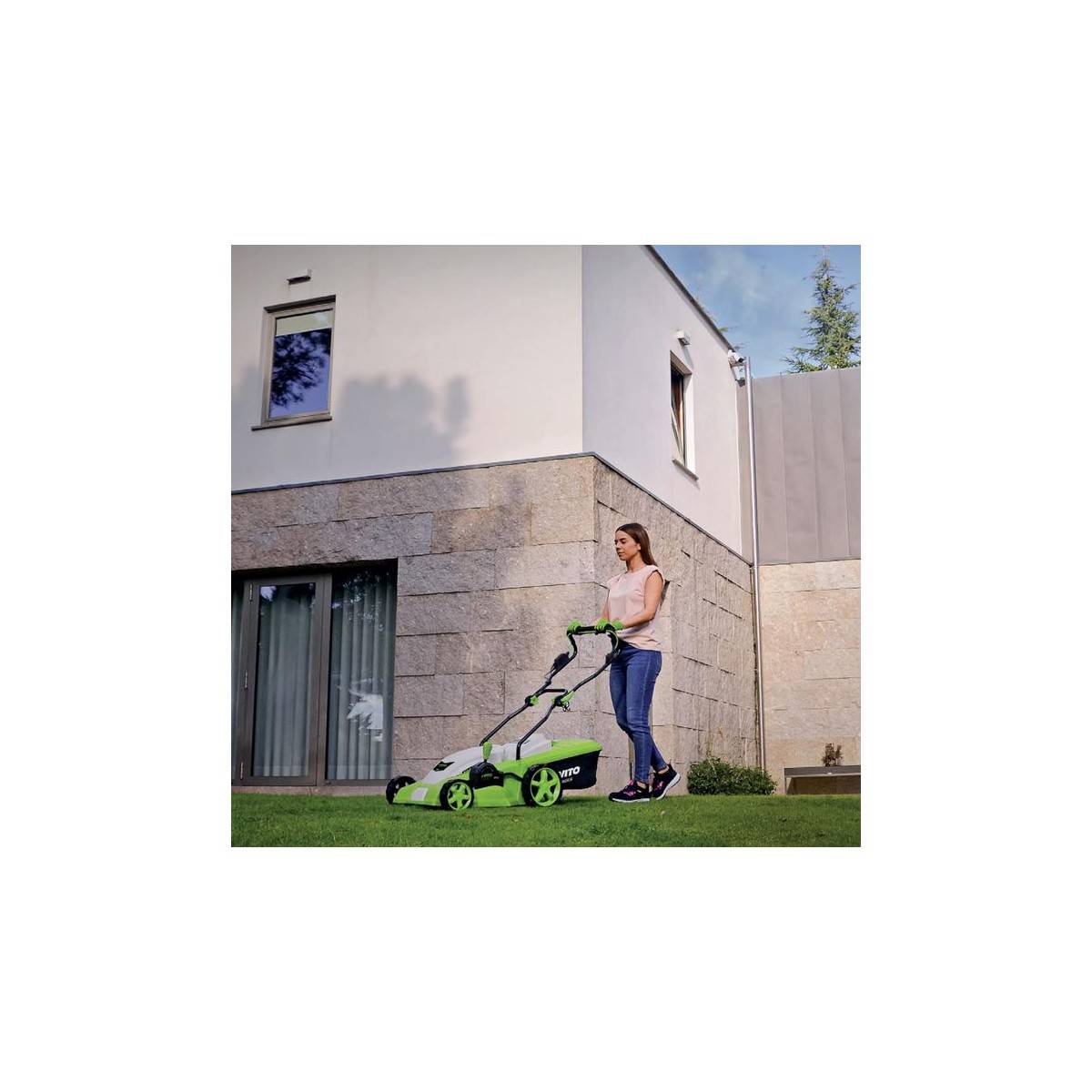 Tondeuse electrique 1800W Moteur induction Coupe 42 cm - 3 hauteurs de coupe - bac 50L VITO - Imagen 4