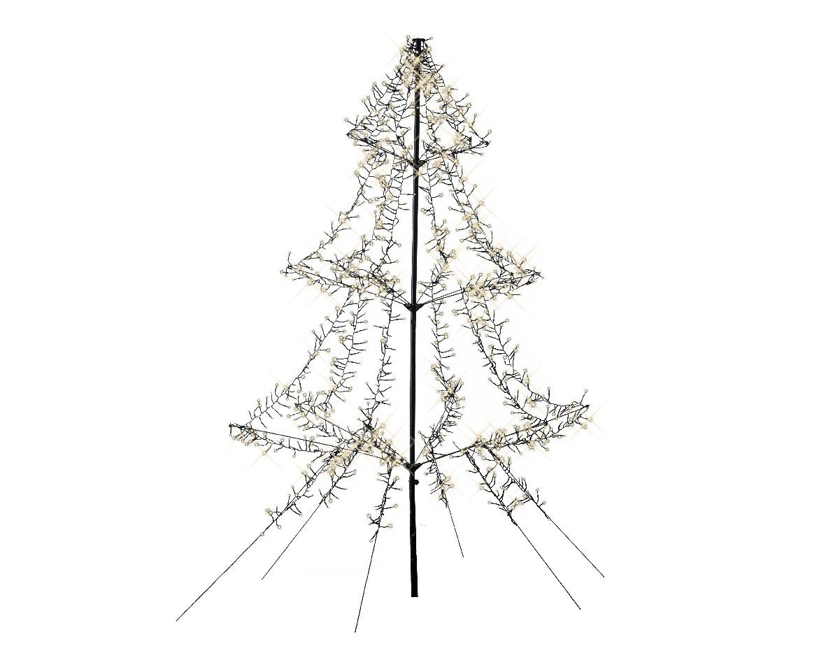 Luminéo - Árbol de Navidad LED para exterior de metal negro, 200 cm de alto - LUMINEO