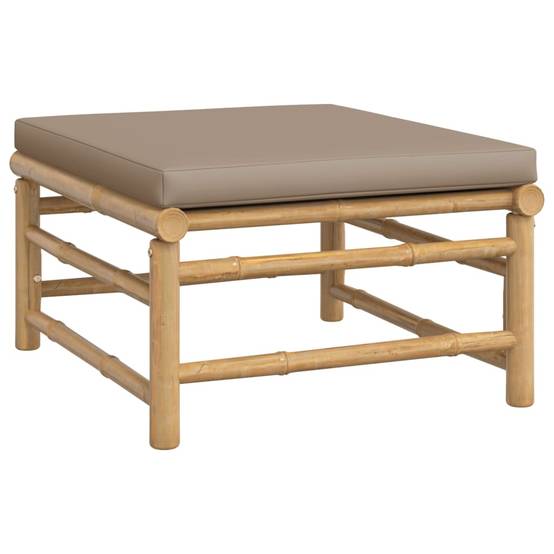 Salon de Jardin pour Balcon 6 Pièces en Bambou Naturel avec Coussins Couleur Taupe – ComfortXL Outdoor Living - Image 6
