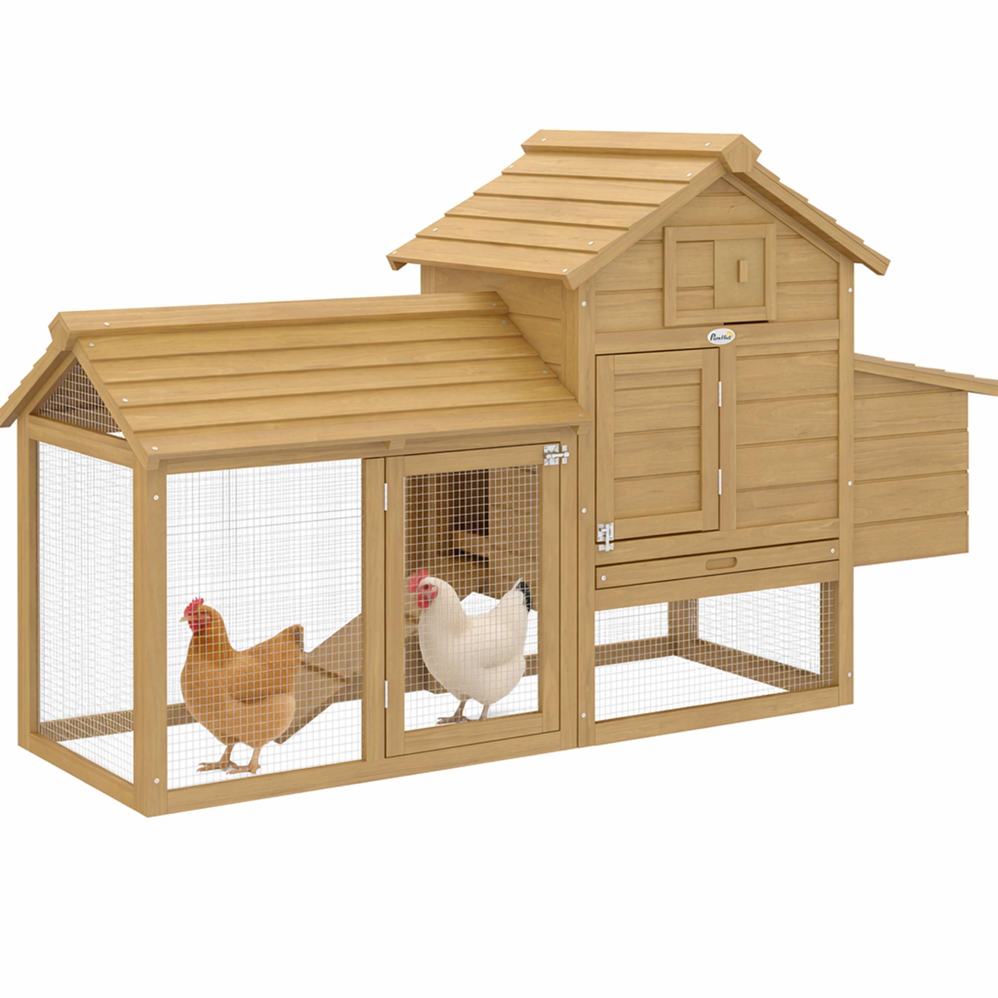 Sans Marque - Poulailler bois préfabriqué 2 poules enclos pondoir 151,5x54x87 cm