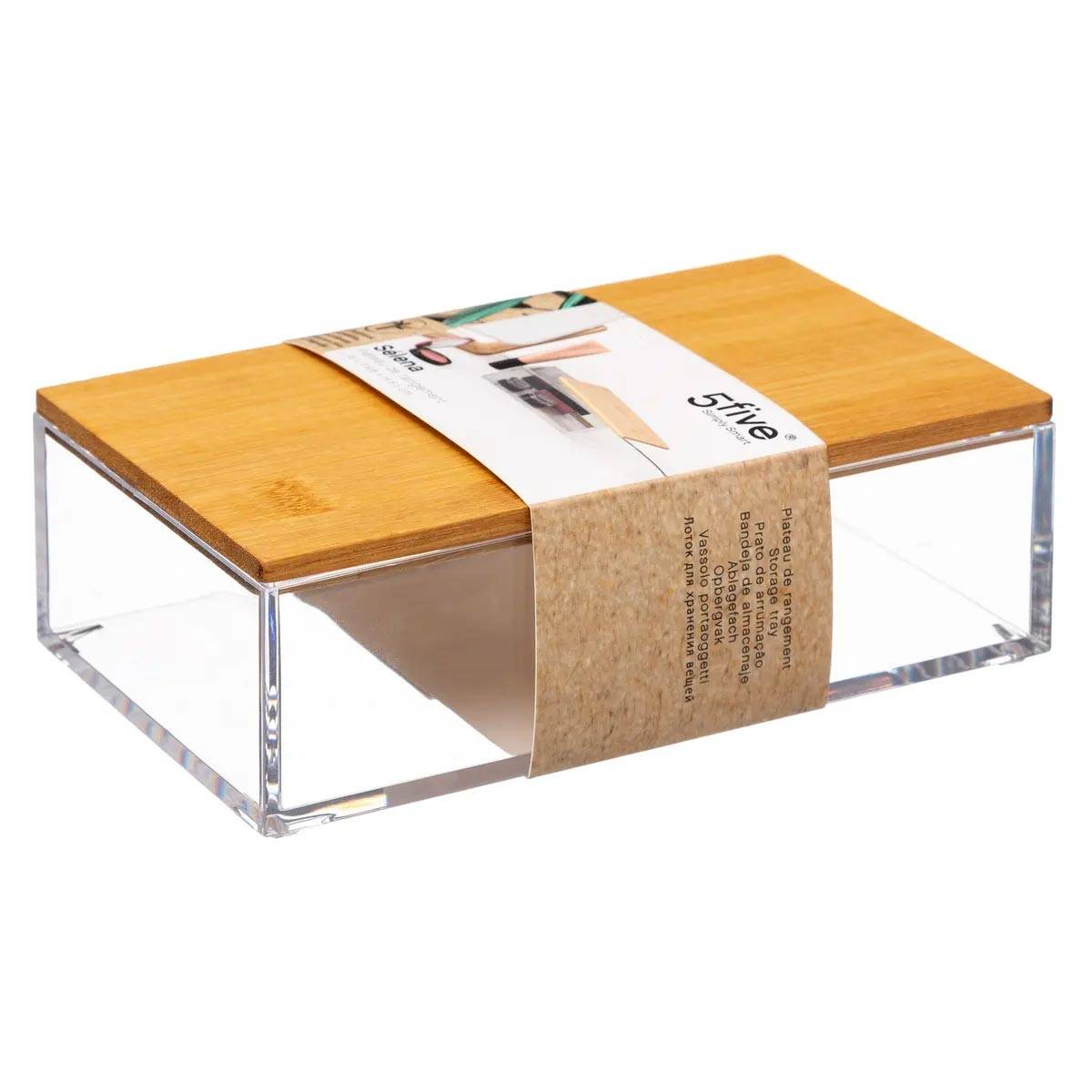 Boîte de Rangement Bambou "Selena" 16cm Transparent - Image 2