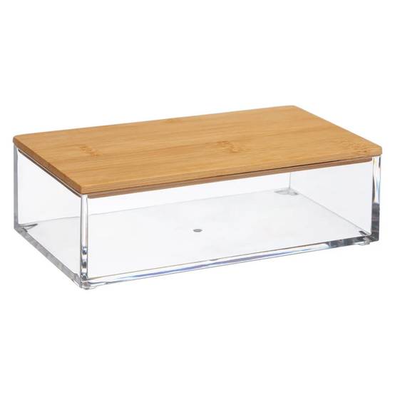 Boîte de Rangement Bambou "Selena" 16cm Transparent - Image 1