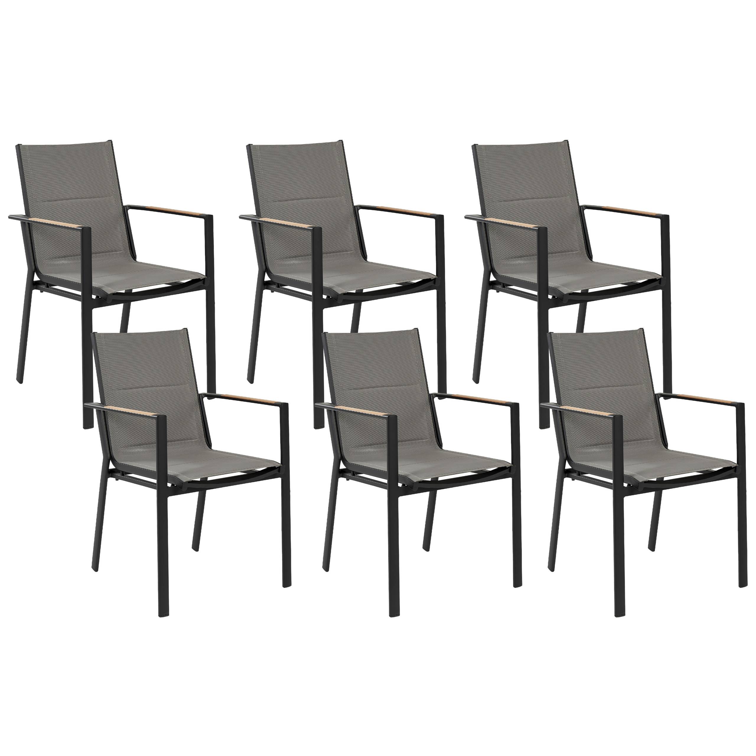 Chaise de jardin Aluminium Noir BUSSETO - Beliani - Image 1