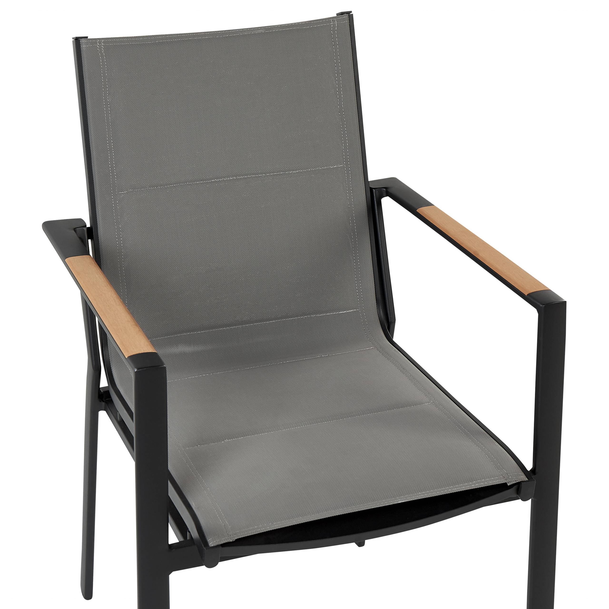 Chaise de jardin Aluminium Noir BUSSETO - Beliani - Image 6