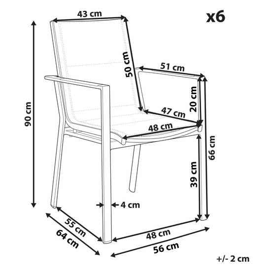 Chaise de jardin Aluminium Noir BUSSETO - Beliani - Image 2