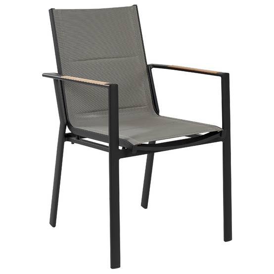Chaise de jardin Aluminium Noir BUSSETO - Beliani - Image 3