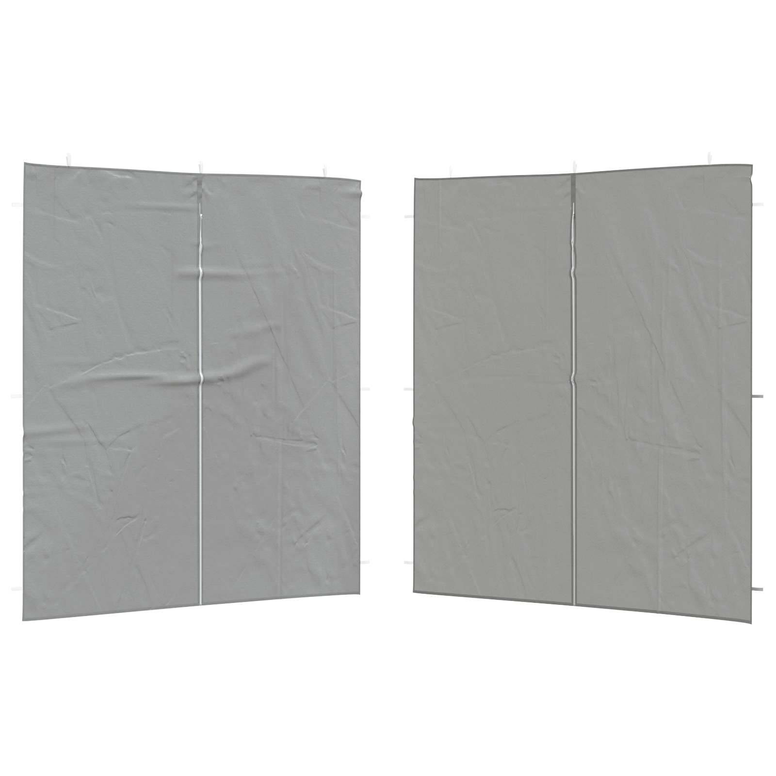Mur de tente de fête PE et acier gris clair 200 x 195 cm, Poids:0.72kg - PANGIVO - Image 2