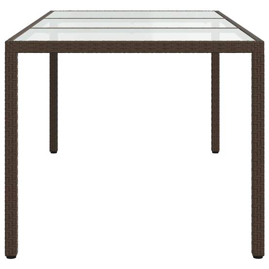 PANGIVO - Table de jardin marron verre trempé et résine tressée 190 x 90 x 75 cm - PANGIVO - Image 4