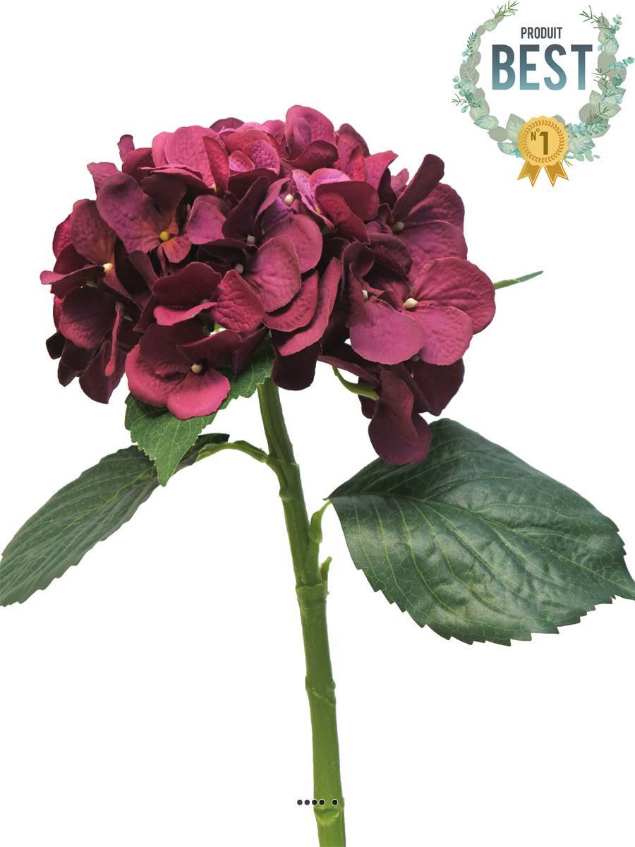 Artificielles - Hortensia artificiel en branche, H 48 cm Rose fushia - BEST - couleur: Rose fushia 730 - Imagen 1