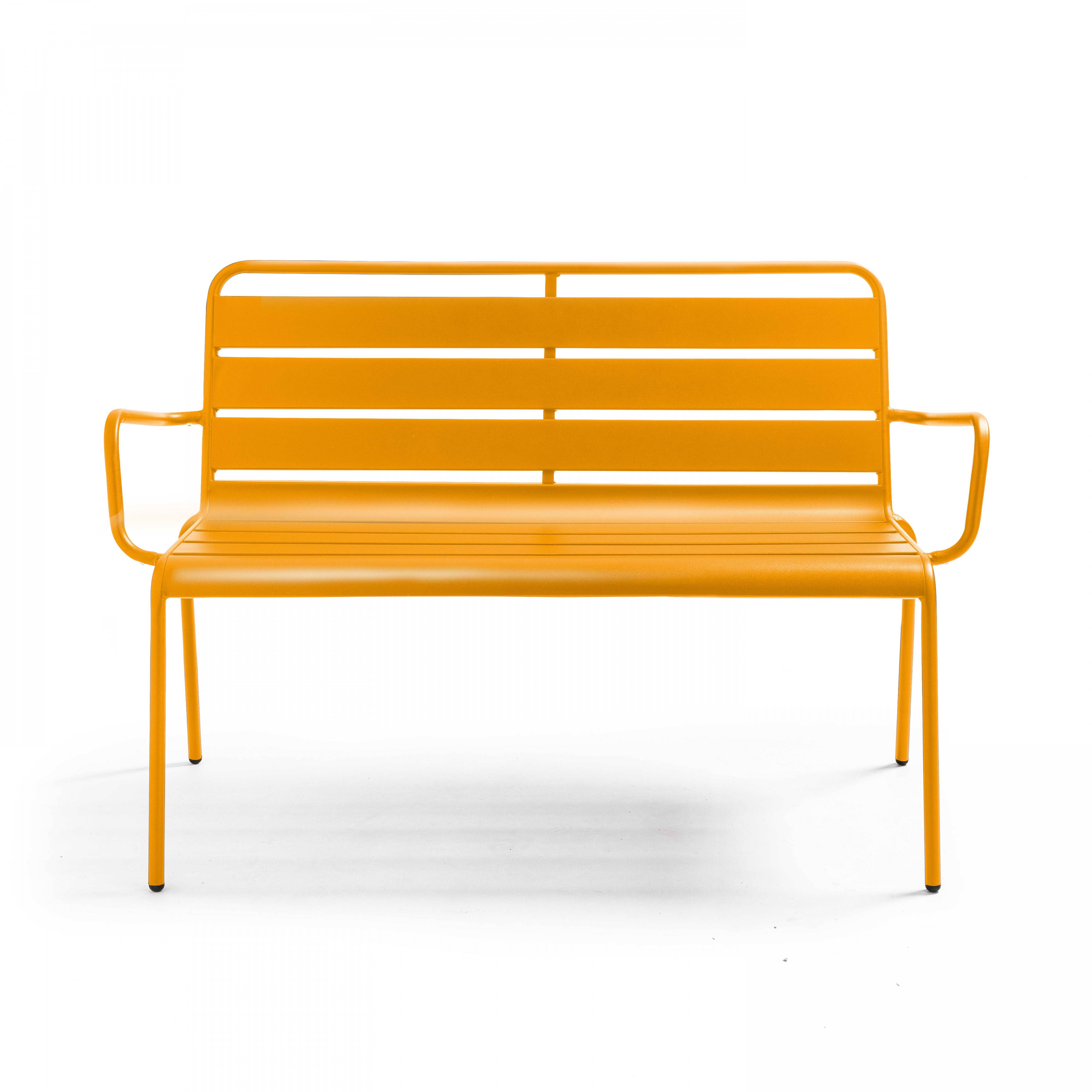 Oviala - Banc de jardin en métal jaune Palavas - Oviala - Imagen 2