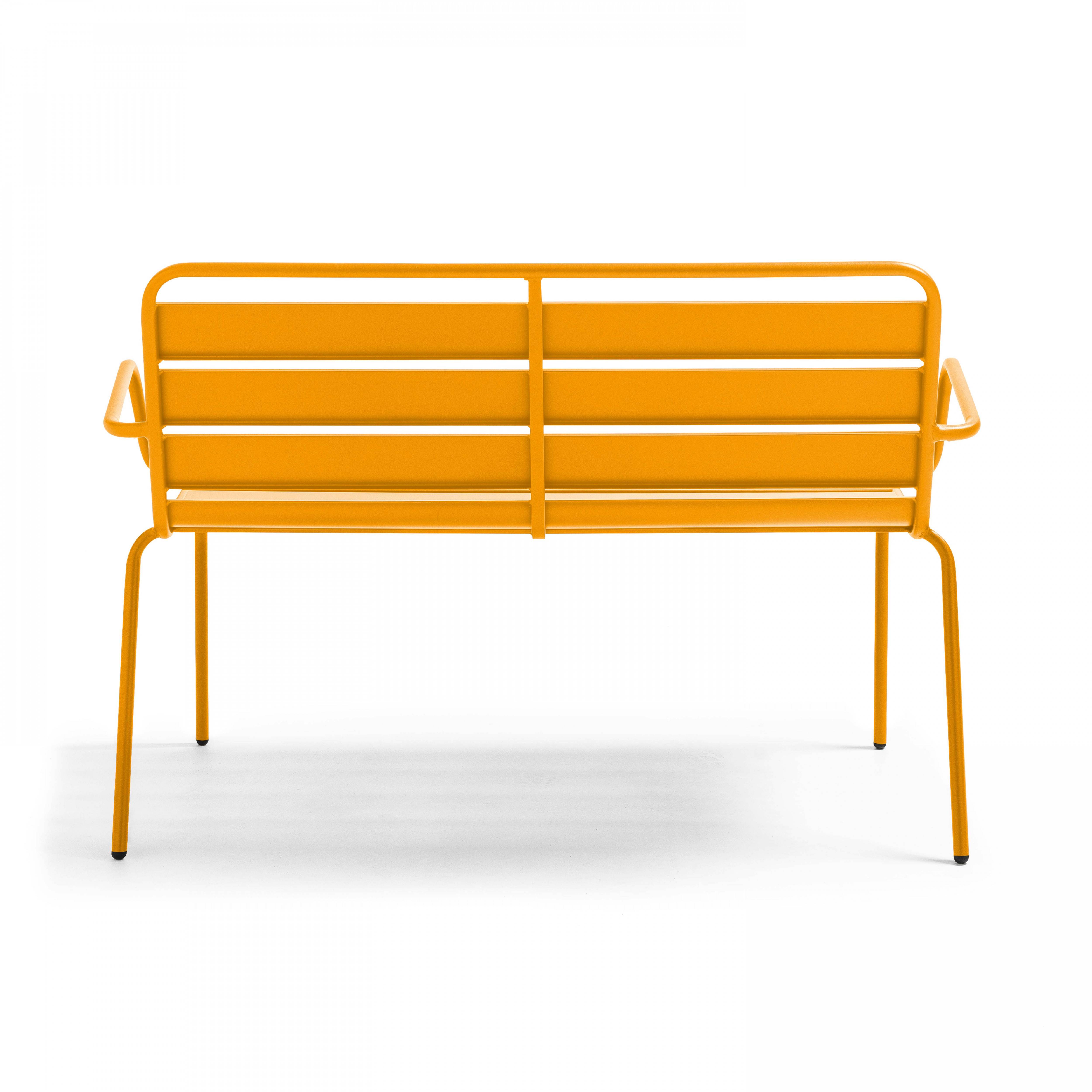 Oviala - Banc de jardin en métal jaune Palavas - Oviala - Imagen 3