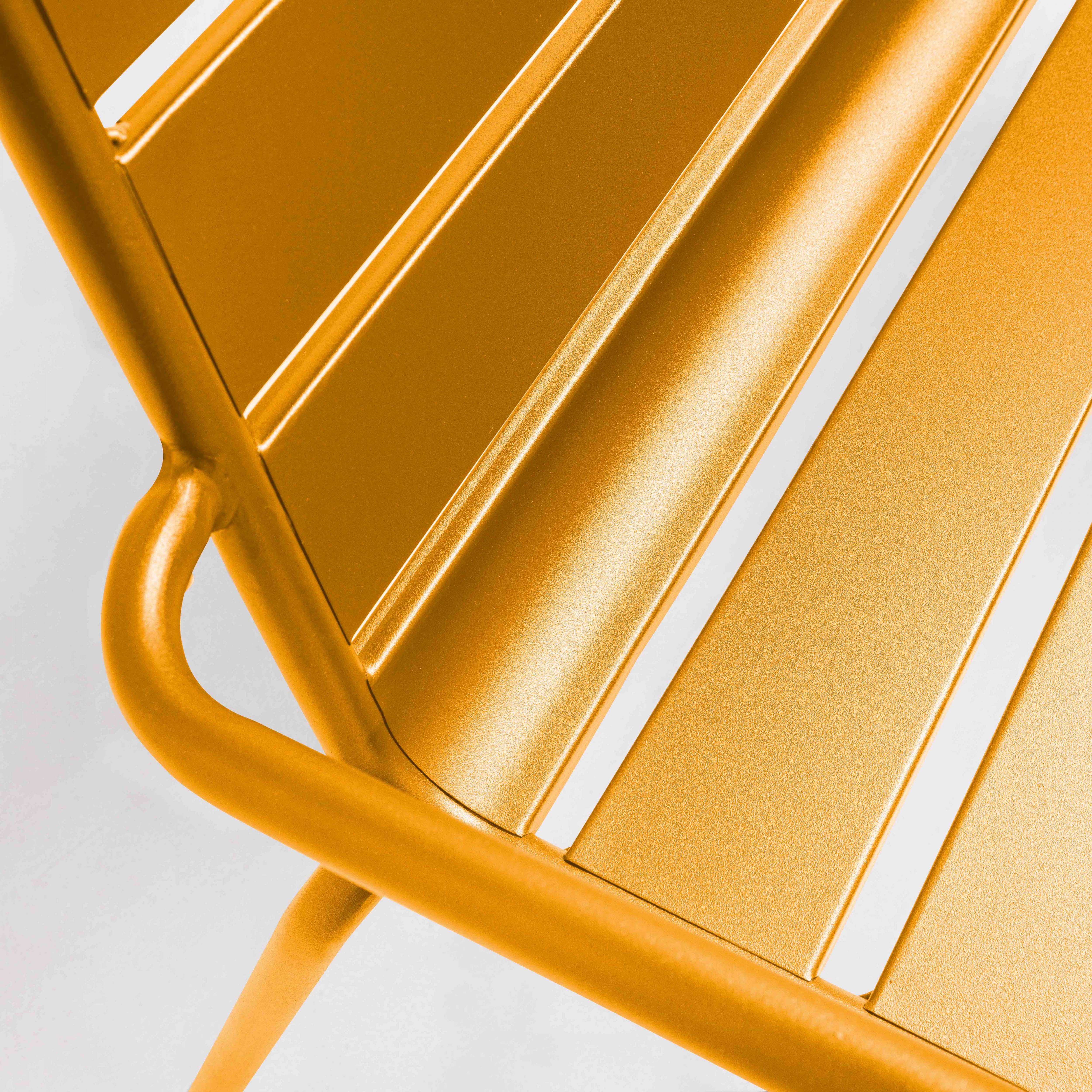 Oviala - Banc de jardin en métal jaune Palavas - Oviala - Imagen 4