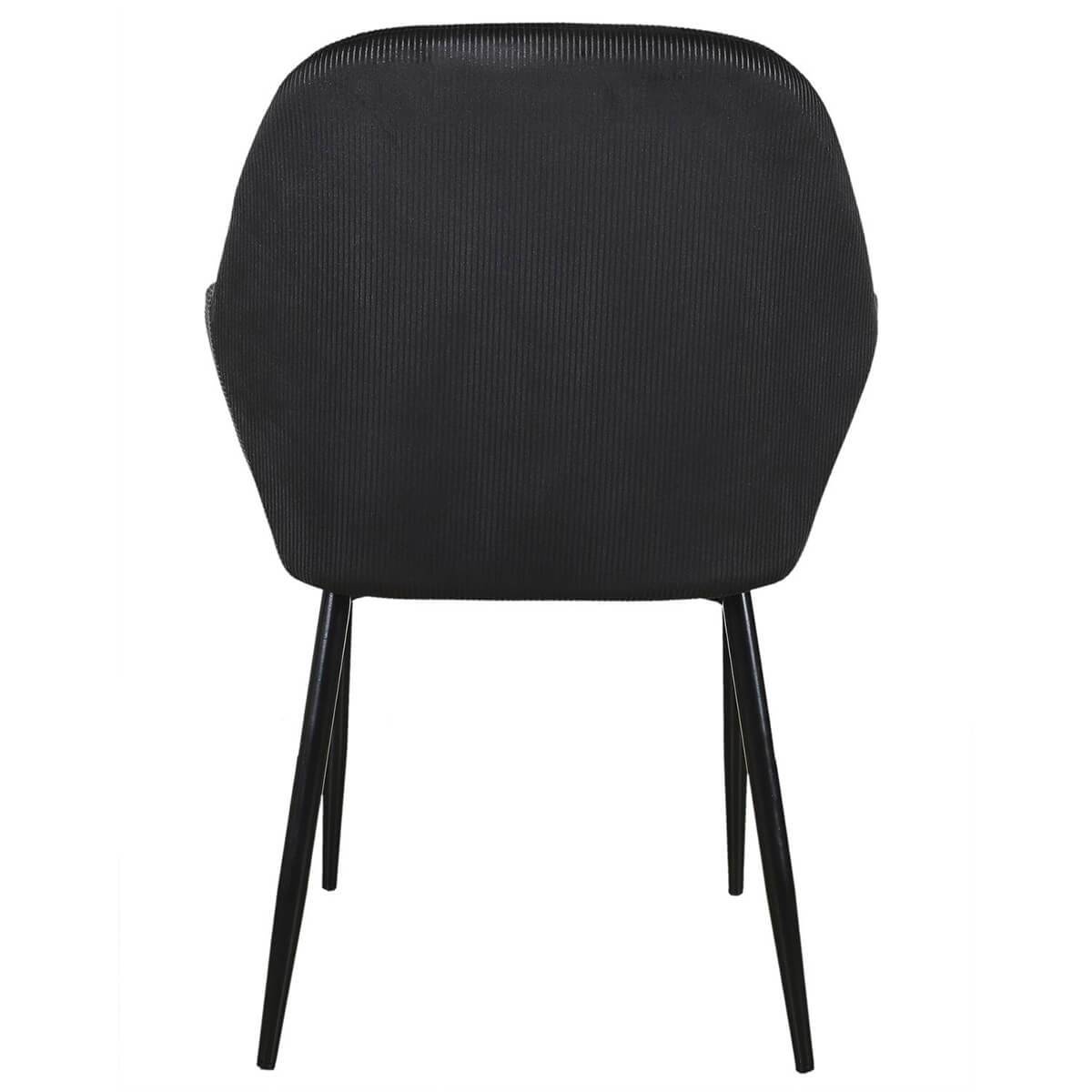 ALTOBUY - Lot de 4 Fauteuils Velours Côtelé Noir - ALESSIA - Image 6