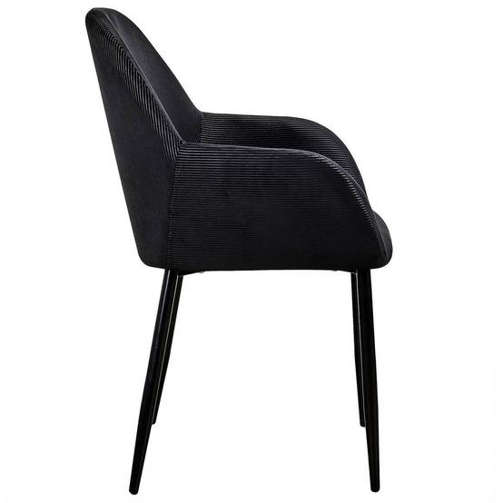 ALTOBUY - Lot de 4 Fauteuils Velours Côtelé Noir - ALESSIA - Image 5