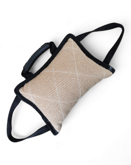 France Croquettes - Boudin de jeux et de dressage en toile de jute 3 poignees pour chien, FranceCroquettes - Imagen 2