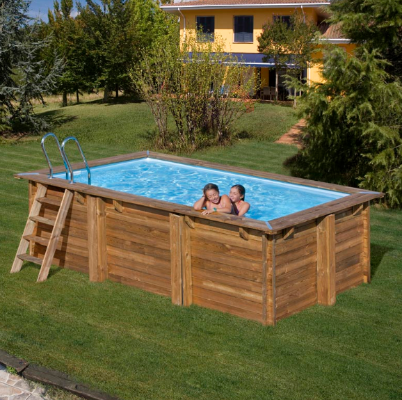 Piscine rectangulaire en bois Sunbay Marbella 2 - 420 x 270 x 117 cm