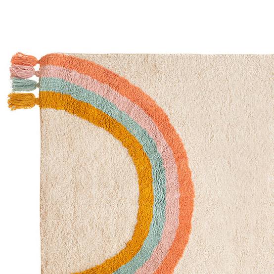 Tapis enfant arc en ciel - ATMOSPHERA - Coton - Multicolore - Image 2