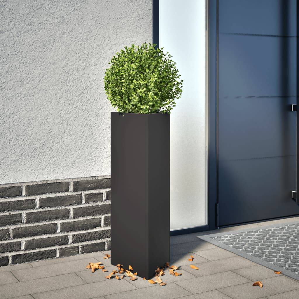Jardinière acier noir 30 x 26 x 75 cm - PANGIVO - Image 1