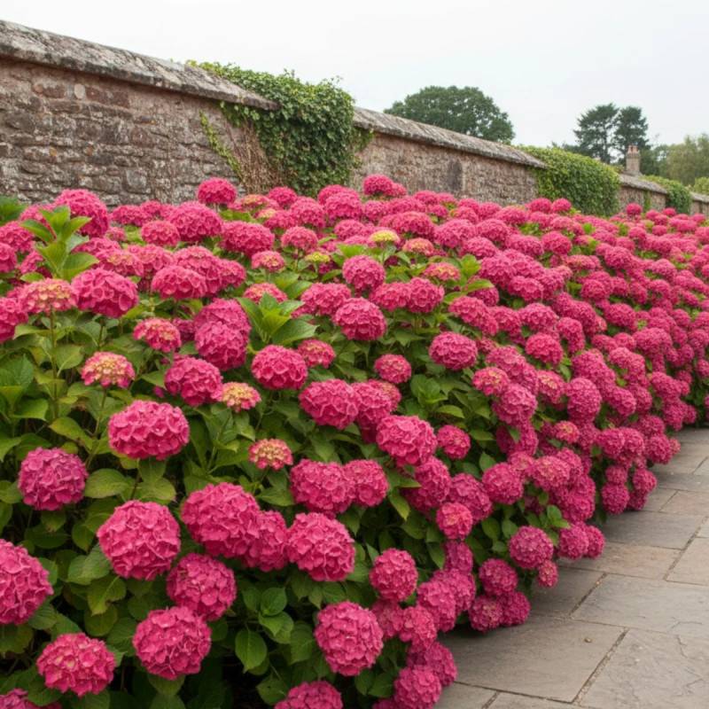 Hortensia Sybilla, Hydrangea macrophylla à fleurs Rose/Rouge - feuillage Caduc - Godet - 5/20 cm - Image 4