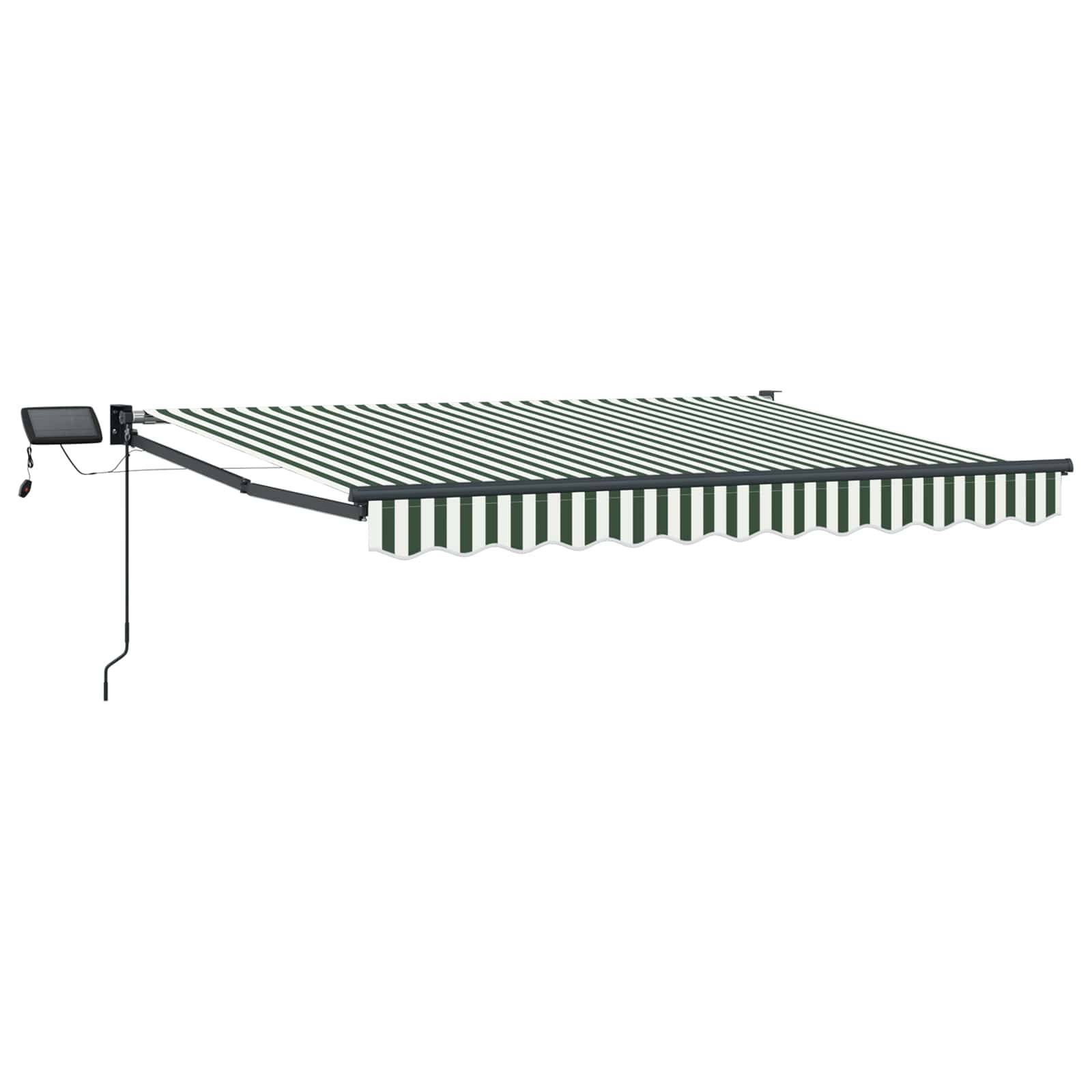 PANGIVO - Store rétractable manuel aluminium polyester vert blanc anthracite 300 x 250 cm - PANGIVO - Image 2
