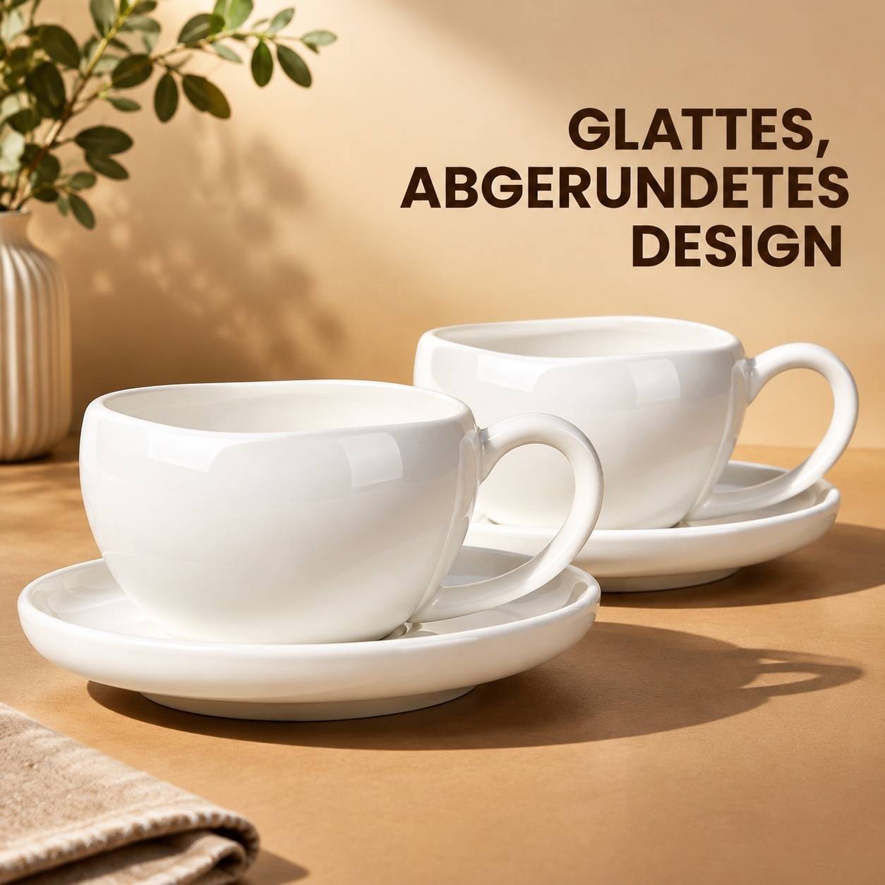 Set de 6 Tasses à Espresso en Céramique avec Sous-tasses 120ml - Image 8