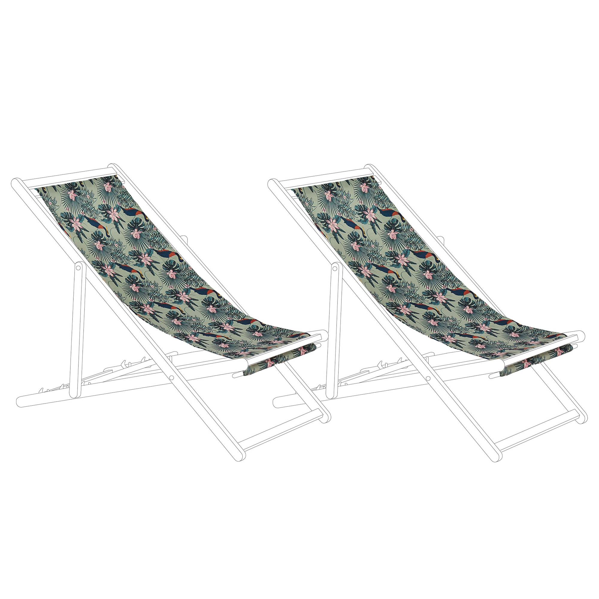 Beliani - Toile pour transat et chilienne Polyester Multicolore ANZIO/AVELLINO - 44x113x1- Beliani - Image 2