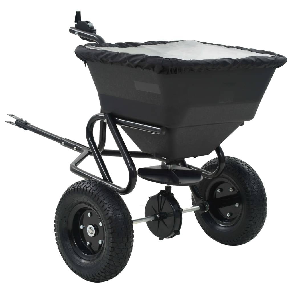 PANGIVO - Distributeur de sel remorqué PVC et acier noir 125 x 74 x 79 cm - PANGIVO