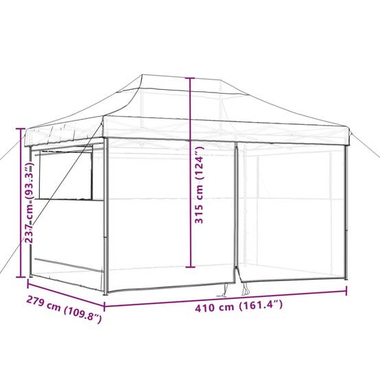 Pergola acier taupe 410 x 279 x 315 cm - Prolenta premium p3111.4 - Image 10
