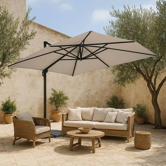 Oviala - Toile pour parasol déporté 4x3m écru Caserta - Oviala - Image 2
