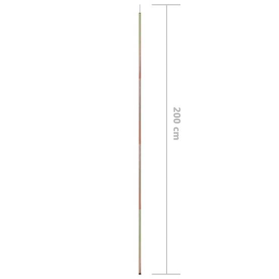 Mât de parasol - accessoire parasol 200 cm Acier galvanisé - MEUBLE PRO - Image 6