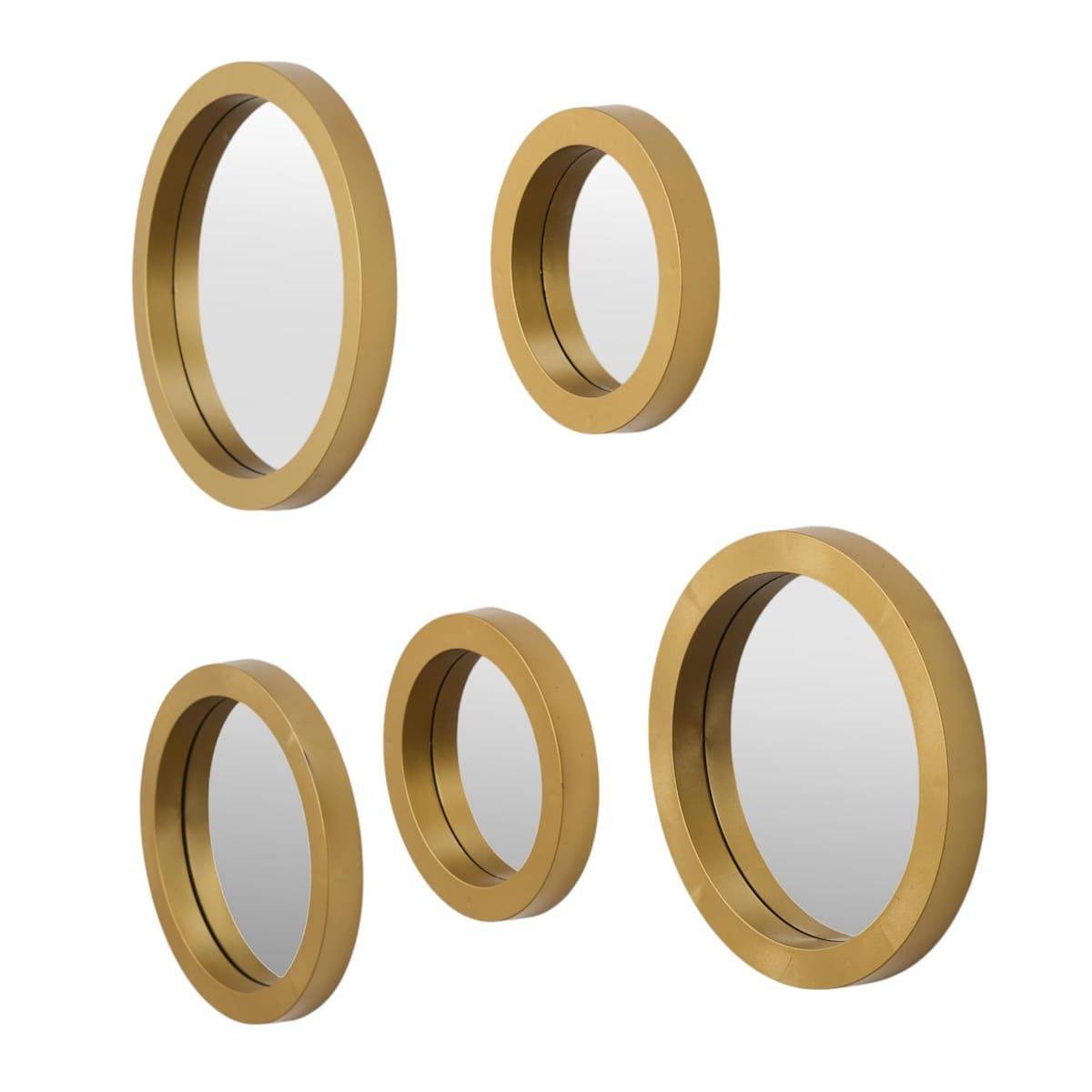 ALTOBUY - 5 miroirs décoratifs muraux ronds avec encadrement doré - - Image 3