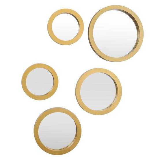 ALTOBUY - 5 miroirs décoratifs muraux ronds avec encadrement doré - - Image 1