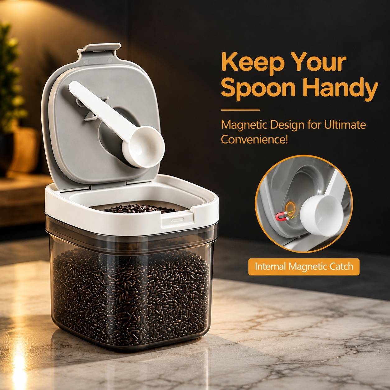 Boîtes de Rangement Alimentaire avec Cuillère Magnétique Triple (Comptage: 65 caractères) - Image 3