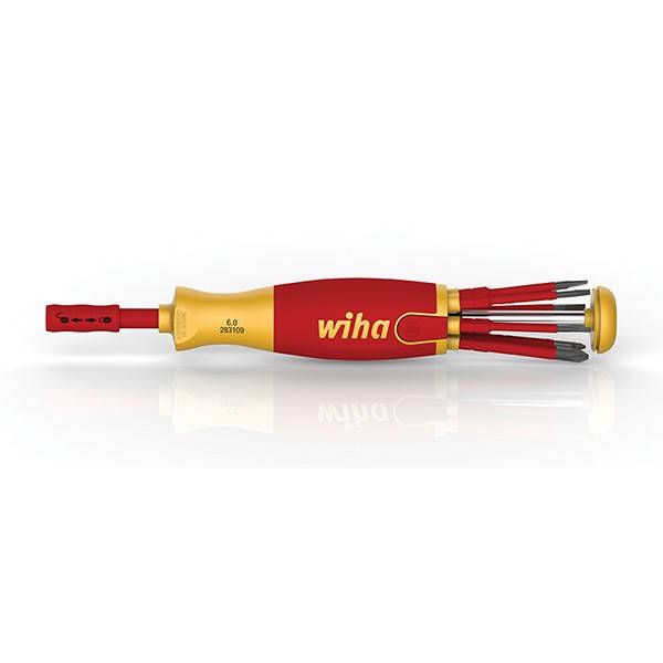 Tournevis porte embout Slim VDE 75 mm WIHA Liftup - 6 Embouts FENTE /PH /XENO PZ2 - 38611 - Imagen 1