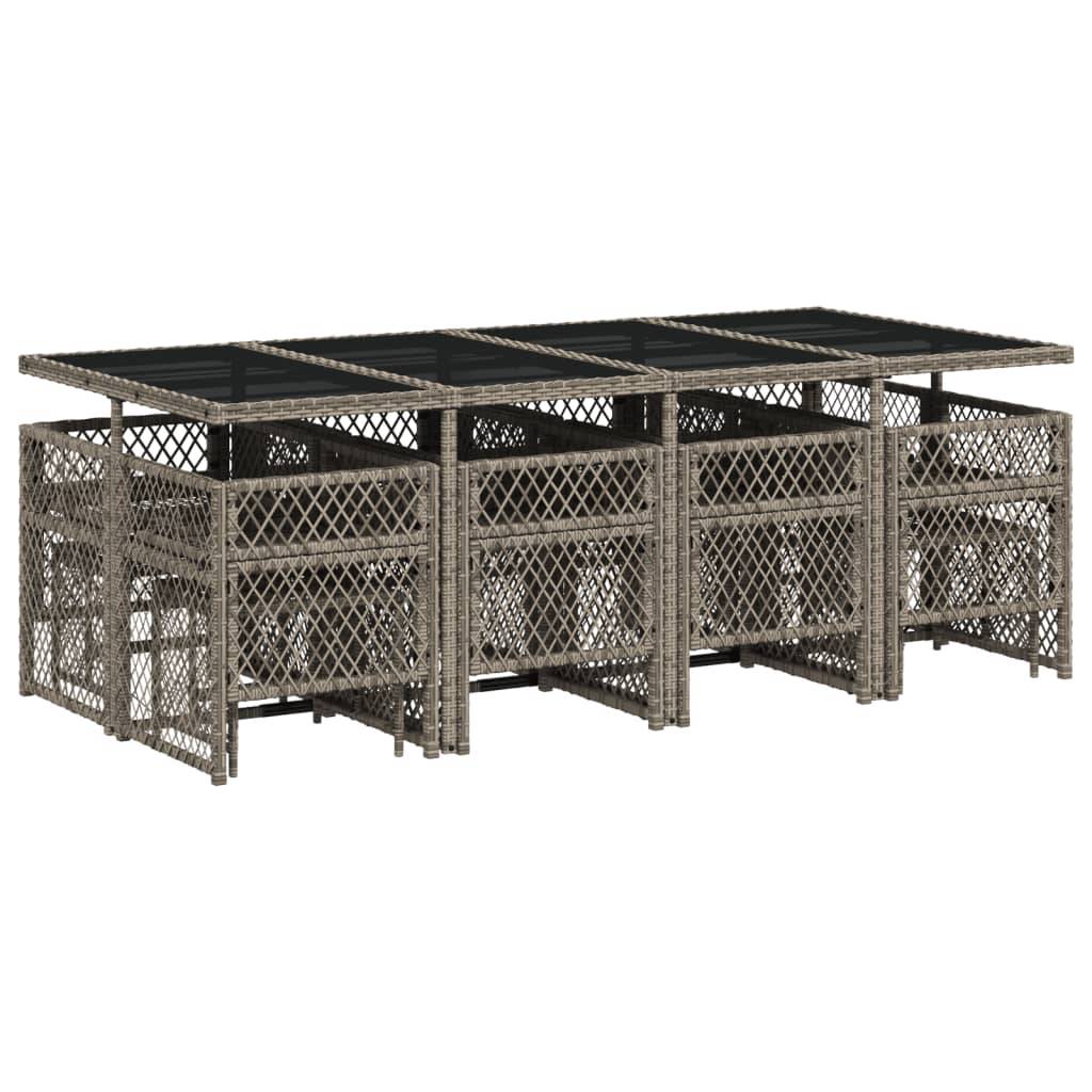 ComfortXL - Salon de Jardin Encastrable 12 Personnes Gris, Table avec Plateau Verre, 8 Chaises et 4 Tabourets Inclus – ComfortXL Outdoor Living - Image 6