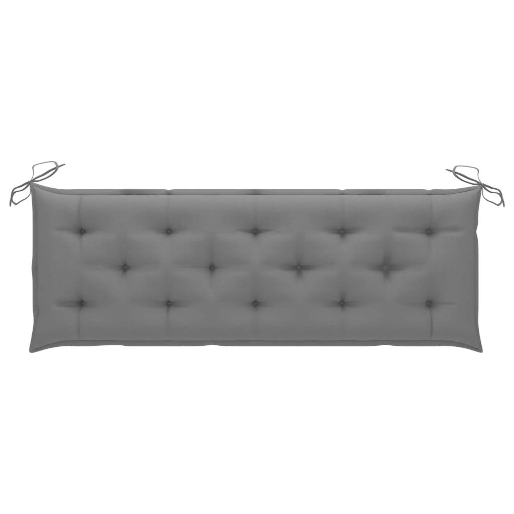 Helloshop26 - Banc de jardin meuble de patio d'extérieur terrasse empilable et coussin 159 cm bois de teck massif - Imagen 4