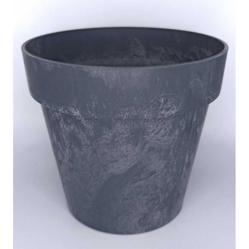 Pot de fleurs Rond - CUBE - Effet béton - Diamètre 14cm - Image 1