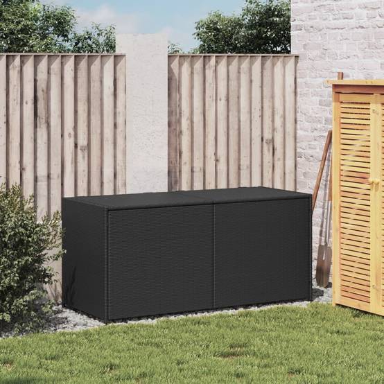 Coffre de rangement - Boîte de rangement extérieure - Coffre de jardin noir 283L résine tressée - Image 3