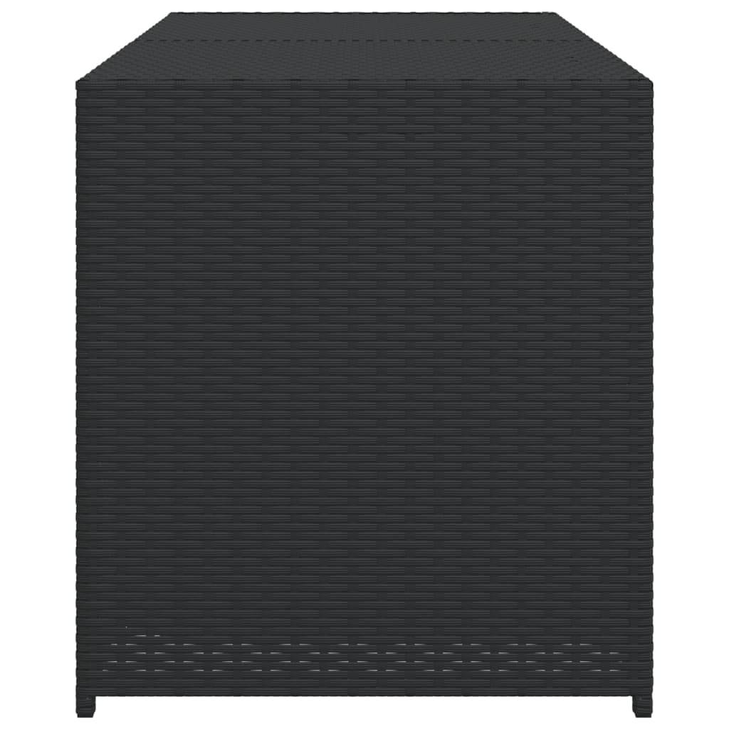 Coffre de rangement - Boîte de rangement extérieure - Coffre de jardin noir 283L résine tressée - Image 5