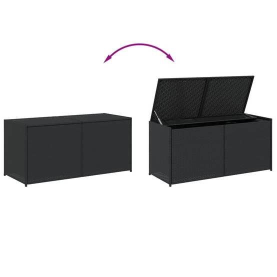 Coffre de rangement - Boîte de rangement extérieure - Coffre de jardin noir 283L résine tressée - Image 7